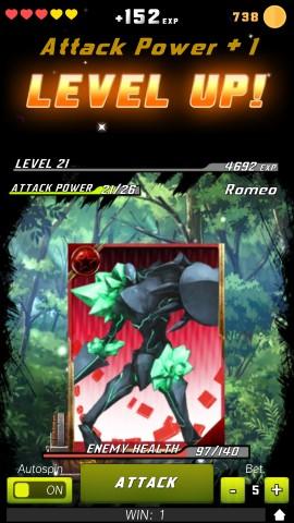 Level up progression