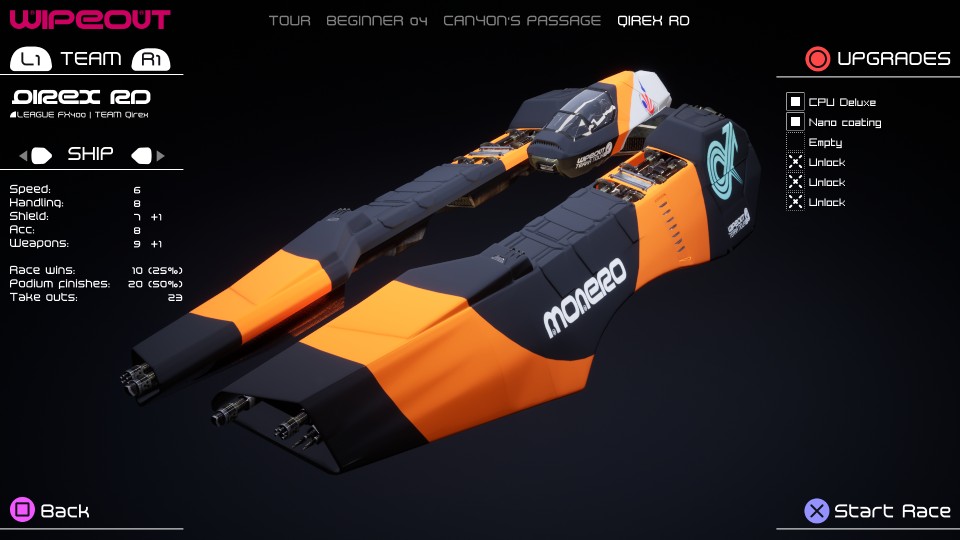 Ship selection - dark theme