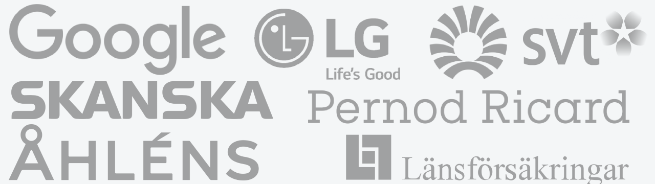 Collage of logos including Google, LG, Pernod Ricard and more