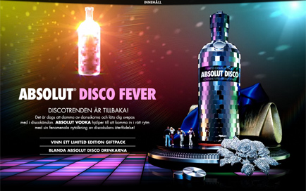 Absolut Vodka bottle as a disco ball